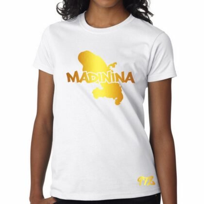 T-Shirt Femme Martinique Blanc et Or Métallisé