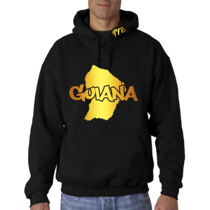 Sweat à Capuche Guyane Noir et Or Métallisé