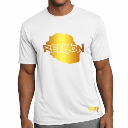 T-Shirt La Réunion Blanc et Or Métallisé