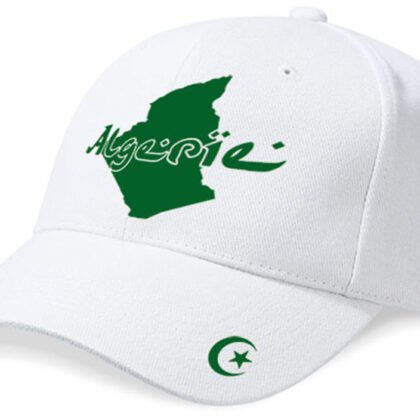 Casquette Algérie « mini pays » Blanc et Vert Émeraude