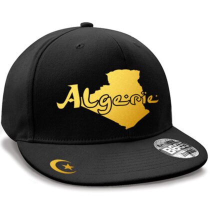 Casquette Hip Hop Algérie ""mini pays"" Noir et Or Métallisé