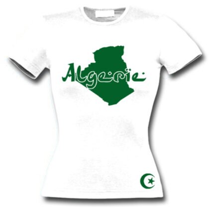 T-Shirt Femme Algérie Blanc et Vert