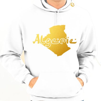 Sweat à Capuche Algérie Blanc et Or Métallisé