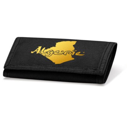 Portefeuille Algérie Noir et Or Métallisé