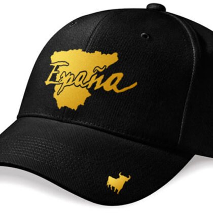 Casquette Espagne Noir et Or Métallisé