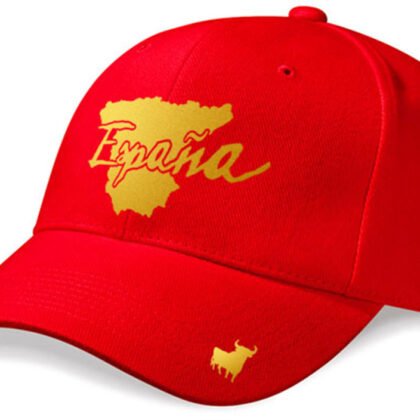 Casquette Espagne Rouge et Or Métallisé