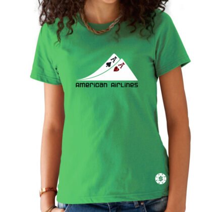T-Shirt Femme Poker American Airlines Vert