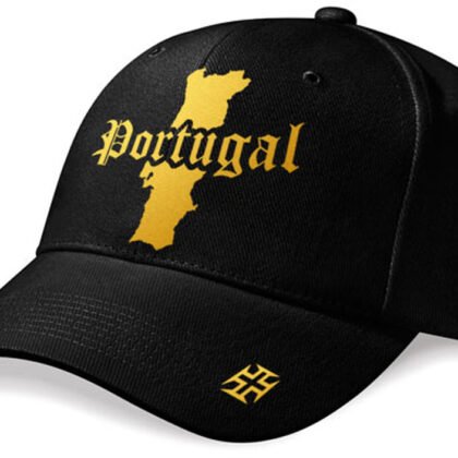 Casquette Portugal Noir et Or Métallisé