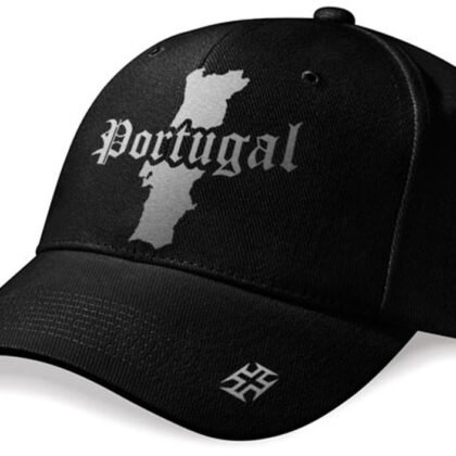 Casquette Portugal Noir et Argent Métallisé