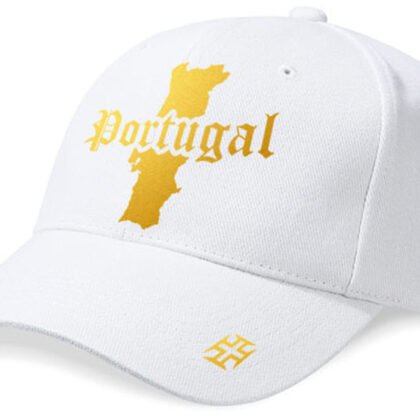 Casquette Portugal Blanc et Or Métallisé