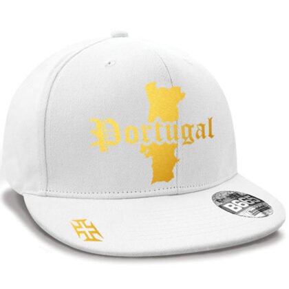 Casquette Hip-hop Portugal blanc et or métallisé
