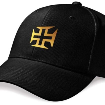 Casquette Portugal "Cruz" Noir et Or Métallisé