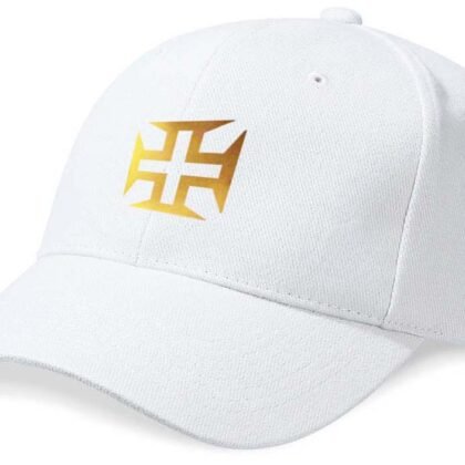 Casquette Portugal "Cruz" Blanc et Or Métallisé