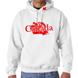 Sweat à Capuche Canada Blanc et Rouge
