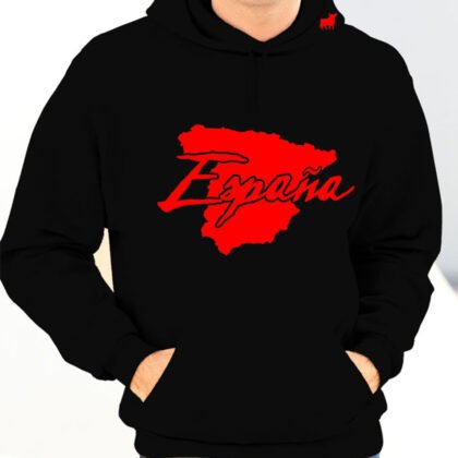 Sweat à Capuche Espagne Noir et Rouge