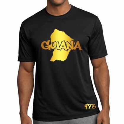 T-Shirt Guyane Noir et Or Métallisé