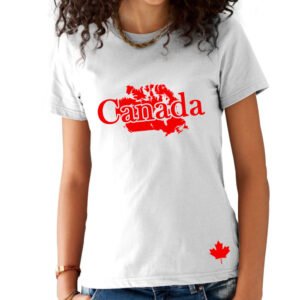 T-Shirt Femme Canada Blanc et Rouge