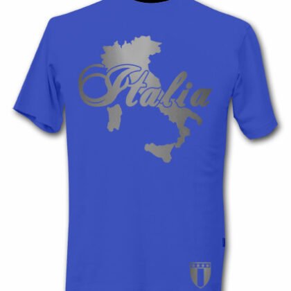 T-Shirt Italie Bleu et Argent Métallisé